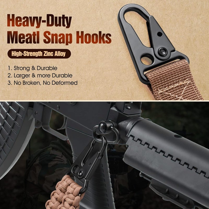 VVAAGG 2 Point QD Sling Adjustable 550 Paracord Sling with Metal Hook and QD Sling Swivels for Hunting - Image 3